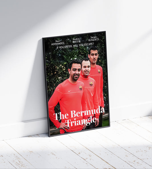 Xavi, Iniesta & Busquets 'The Bermuda Triangle' Poster