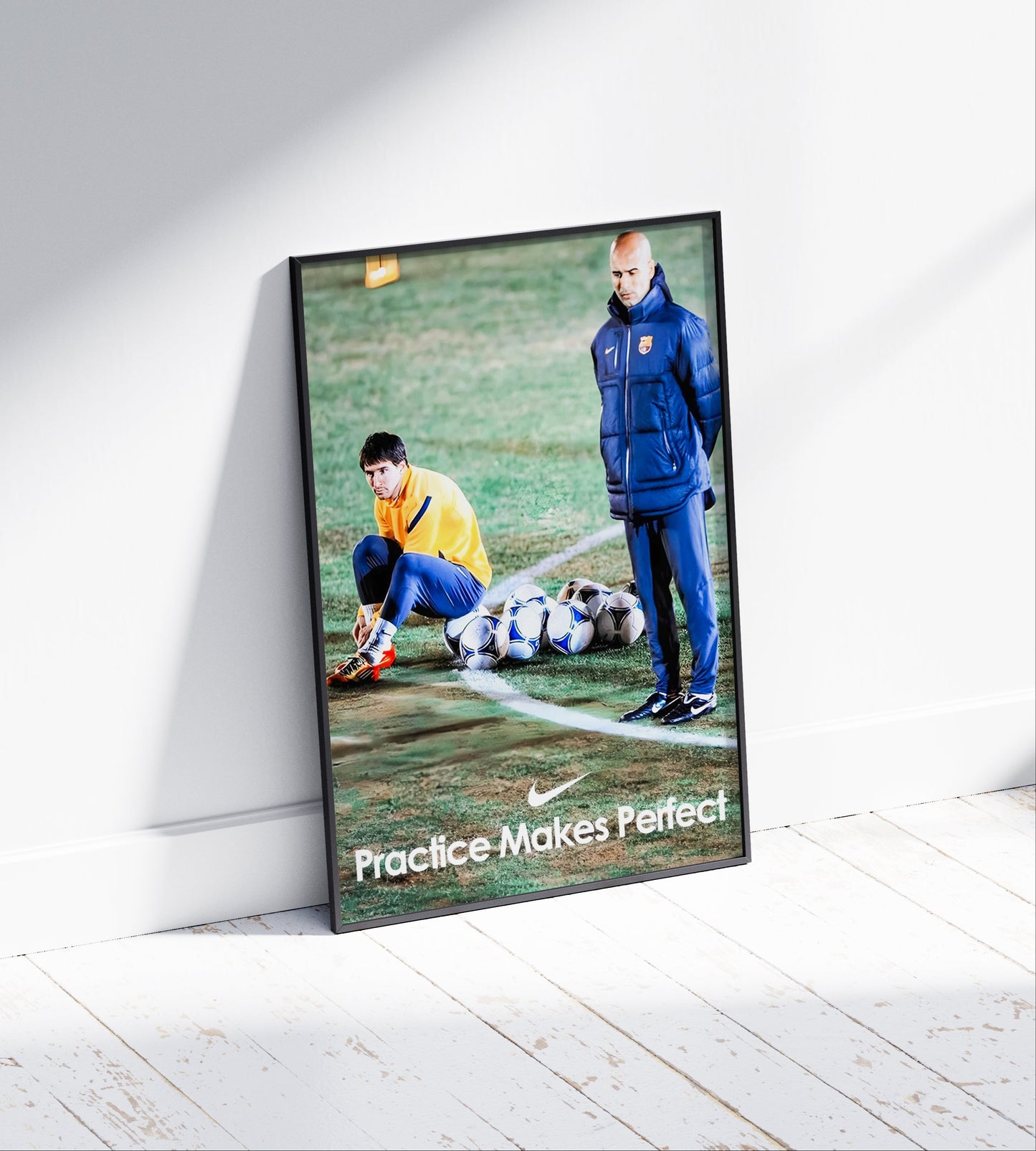 Lionel Messi & Pep Guardiola 'Practice Makes Perfect' Poster